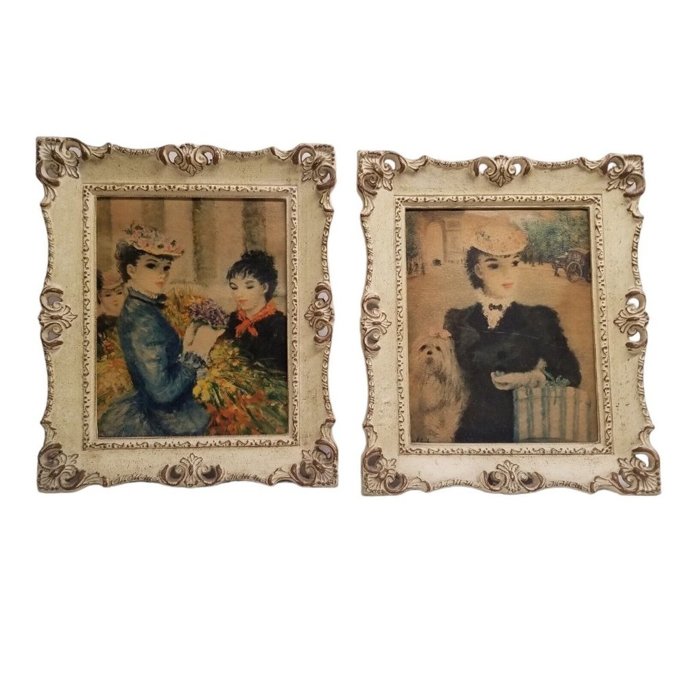 Cherry Jeffe Huldah Framed Prints Les Deux Camarades & Flowers French Ladies Set